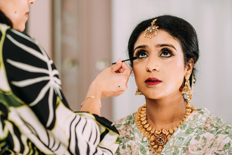 Bridal makeup and hair look